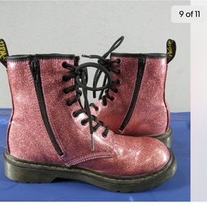Doc Martens Pink Glittery Lace Up Ankle Zip 6